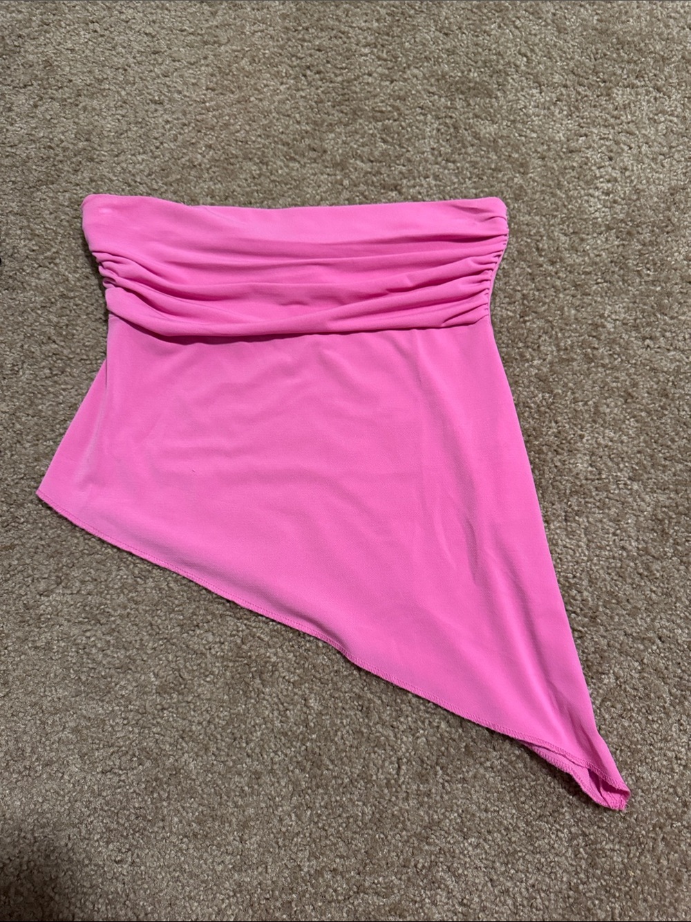Urban Outfitters Bright Pink Asymmetrical Tube Top